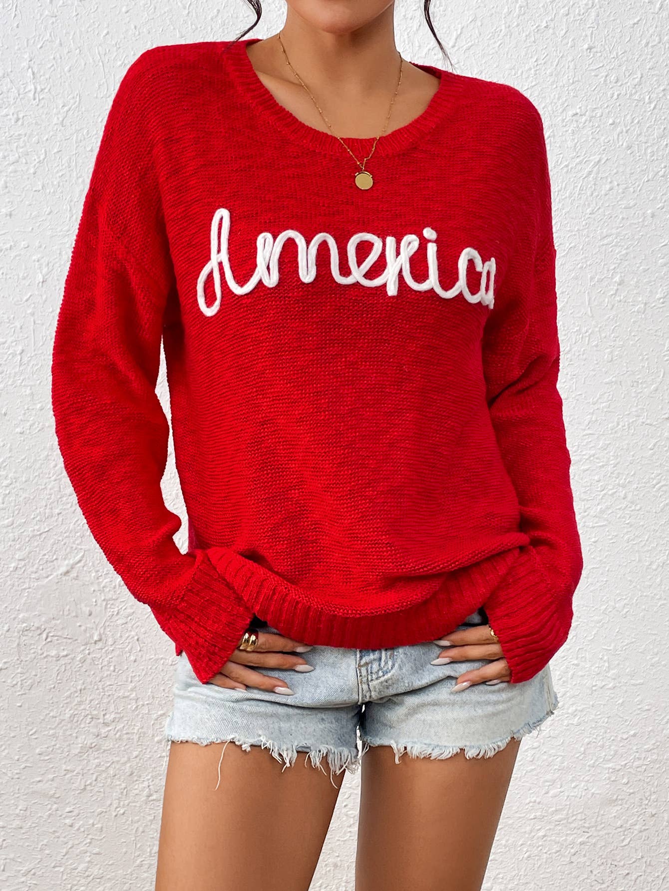 INDEPENDENCE DAY ALPHABET SWEATER WITH EVERYTHING