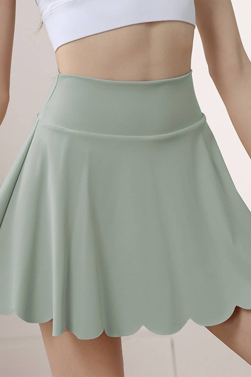 CWBSP0517_HIGH WAIST PETAL ANTI-EXPOSURE SPORTS SKIRT