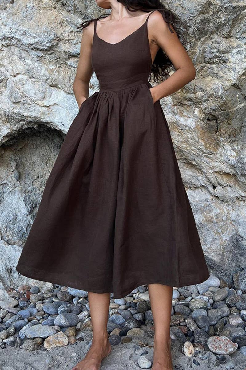 CWDMD5470_NEW ELEGANT SEXY HALTER BACK SUSPENDER DRESS