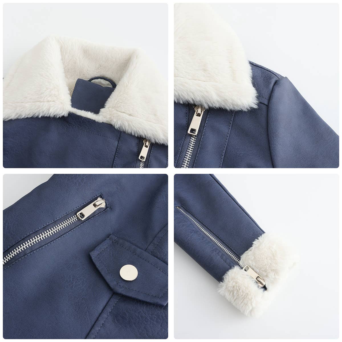 WARM LONG SLEEVE LAPEL AND FLEECE COAT