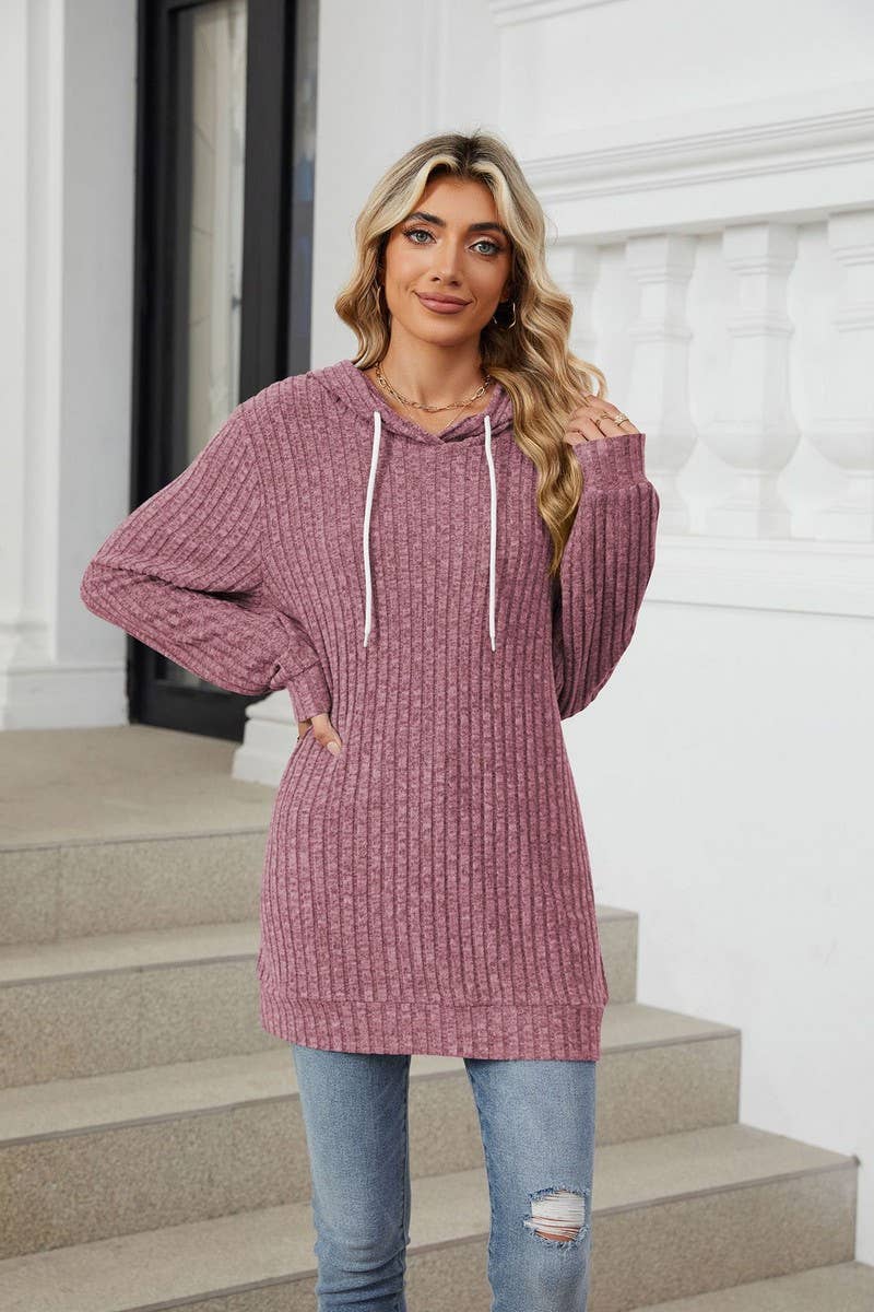 CWOHOL1110_AUTUMN AND WINTER LOOSE HOODED SWEATSHIRT