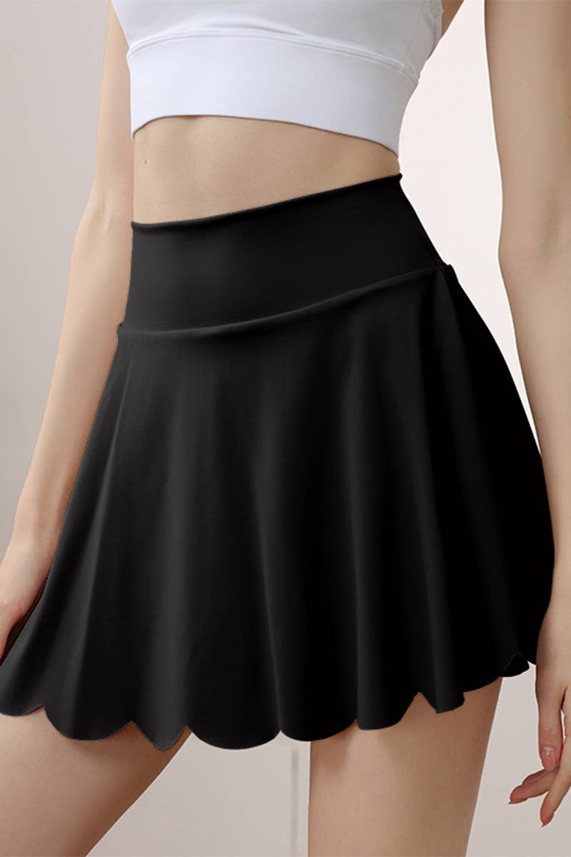 CWBSP0517_HIGH WAIST PETAL ANTI-EXPOSURE SPORTS SKIRT