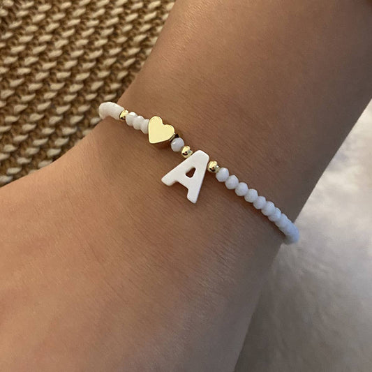 26-letter shell beaded bracelet