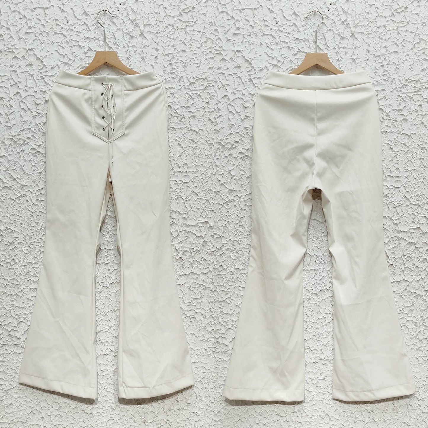 FIT HOTTIE FLARES WITH HIGH-WAISTED LEATHER PANTS