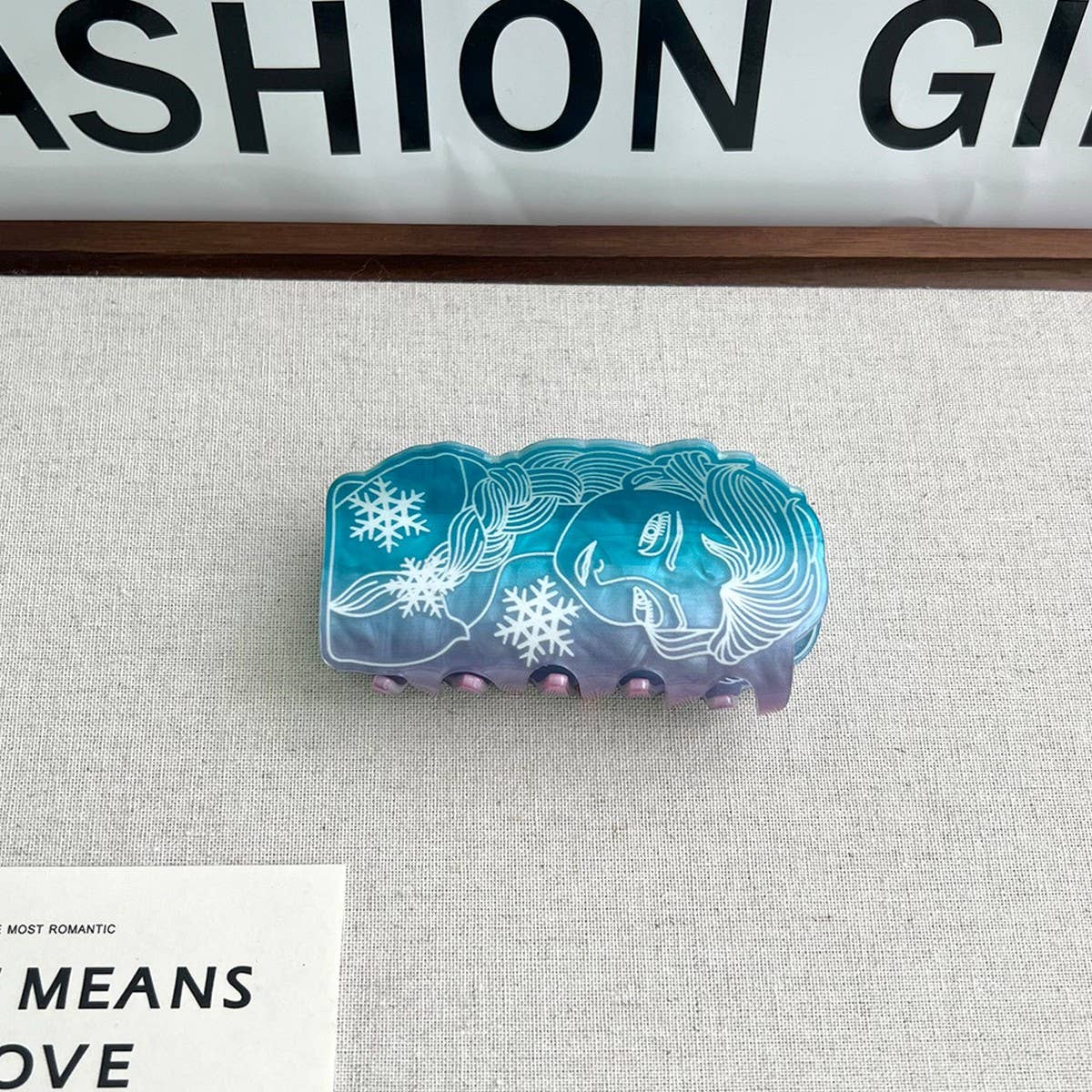 Gradient Bear & Mermaid Claw Clip ? Hand-painted