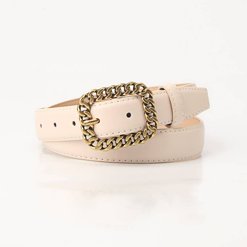 Retro chain buckle trendy women's belt