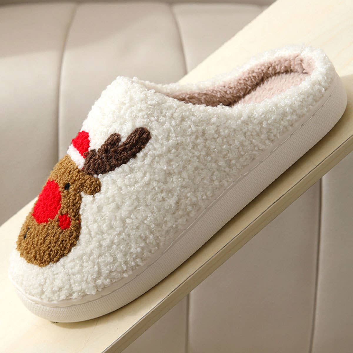 CHRISTMAS ELK NON-SLIP COTTON SLIPPERS