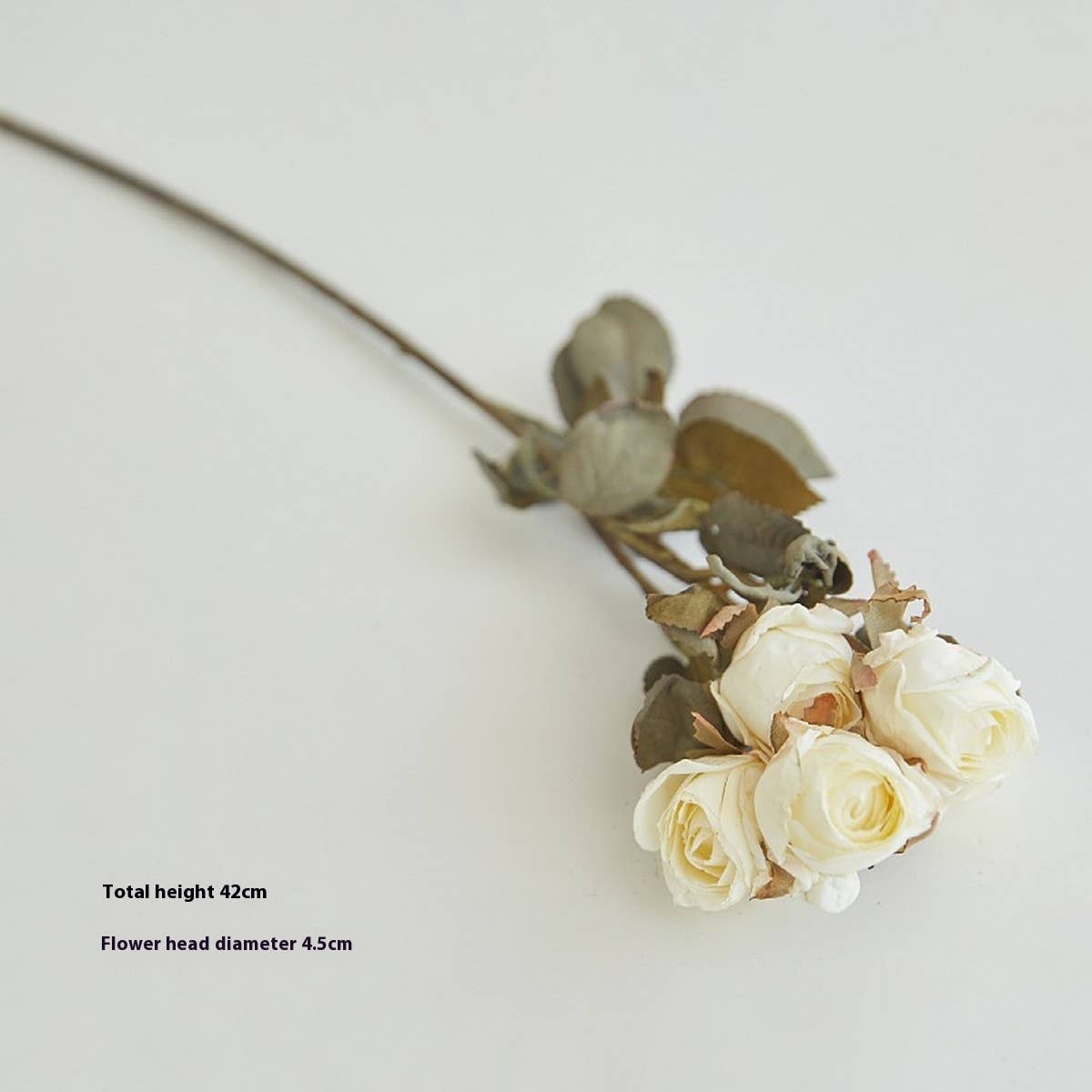 Faux 5-Head Withered Rose with Burnt Edge Look