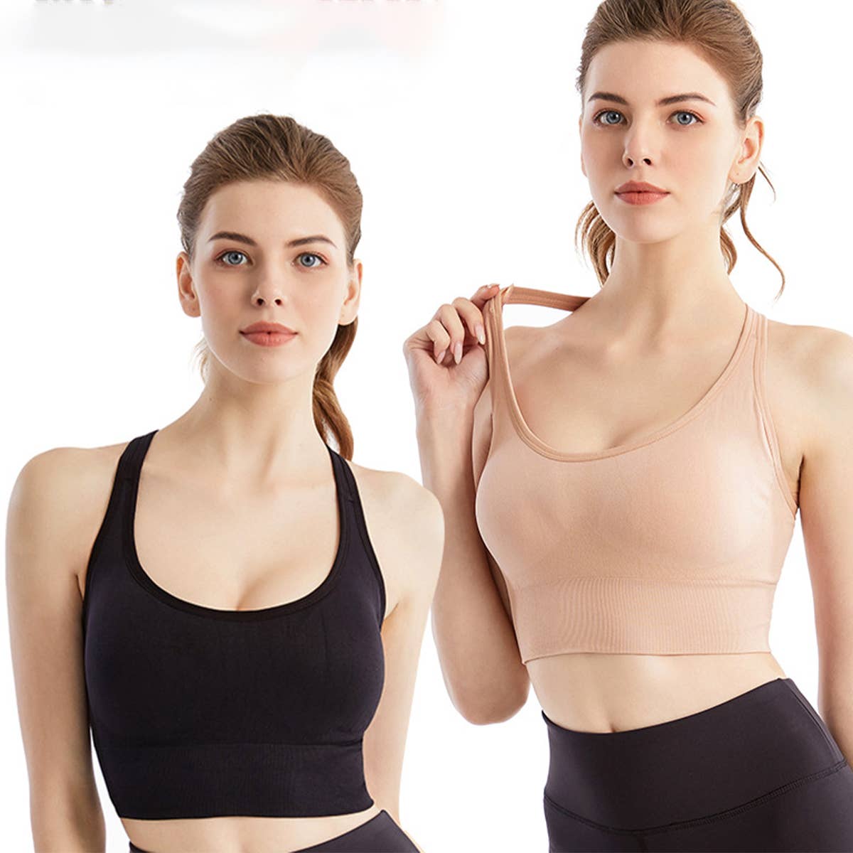 SEAMLESS LARGE SIZE HOLLOW BACK SPORTS BRA