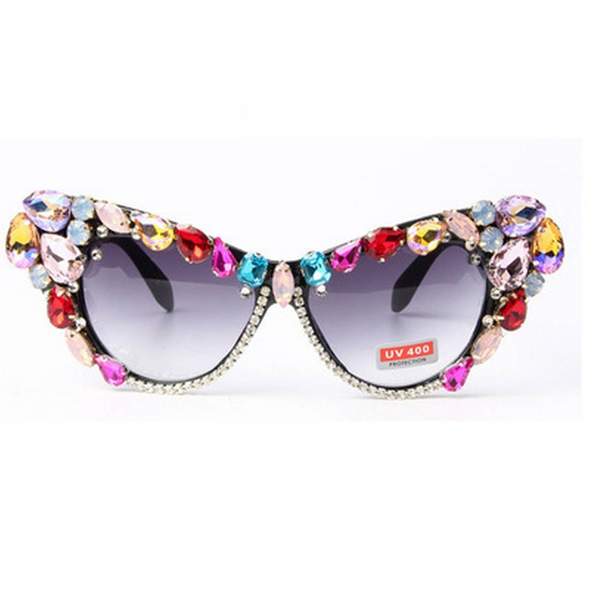 COLORFUL RHINESTONE CAT-EYE SUNGLASSES