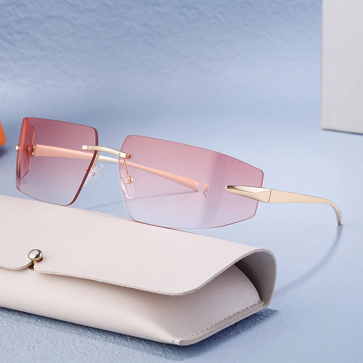 FASHION FRAMELESS DIAMOND-CUT SUNGLASSES_CWASG0658