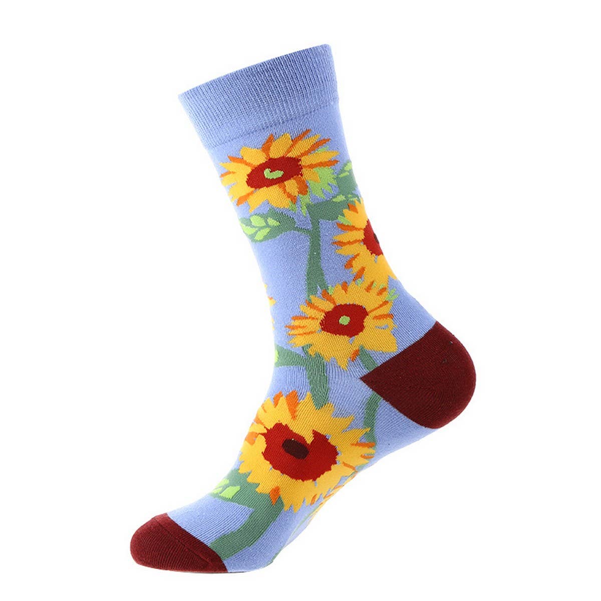 AUTUMN AND WINTER FLORAL MID-CALF SOCKS_CWMS1005