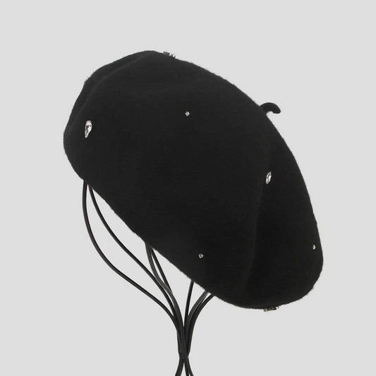 AUTUMN AND WINTER TEMPERAMENT RETRO DIAMOND BERET_CWAH1935