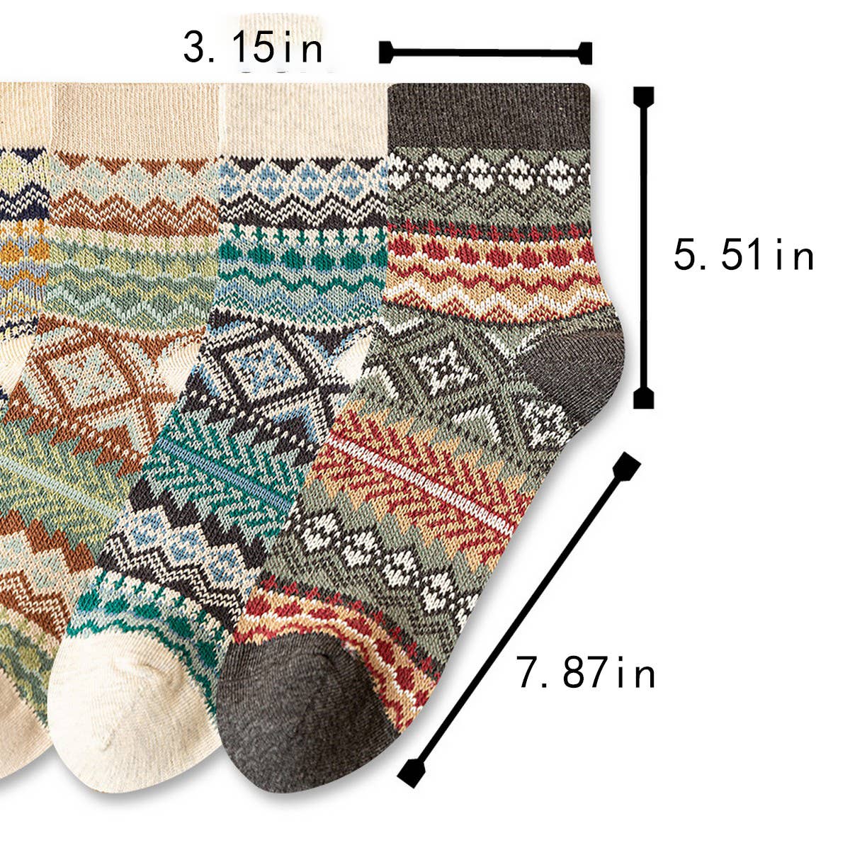 CWMS02731_VINTAGE TRIBAL STRIPE SHORT CREW KNIT SOCKS