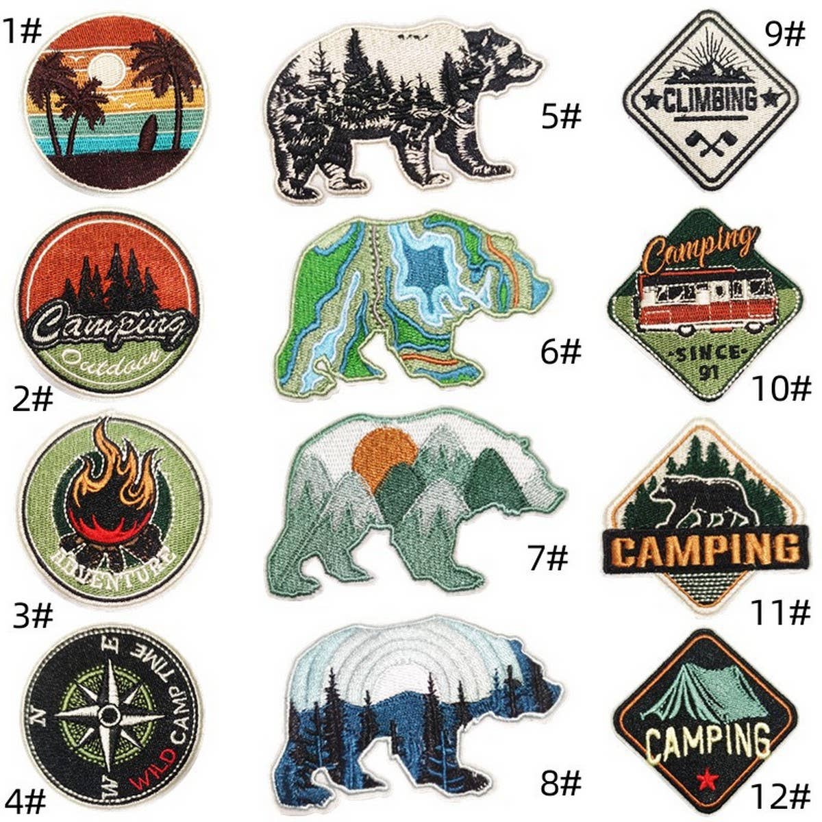NEW OUTDOOR COLORFUL BEAR EMBROIDERED PATCH
