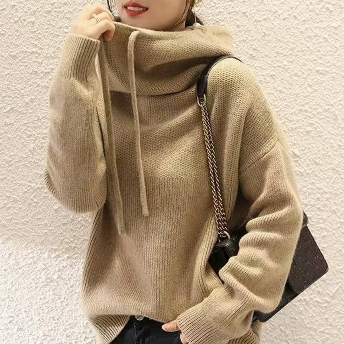 Women's Slouchy Turtleneck Knit Sweater