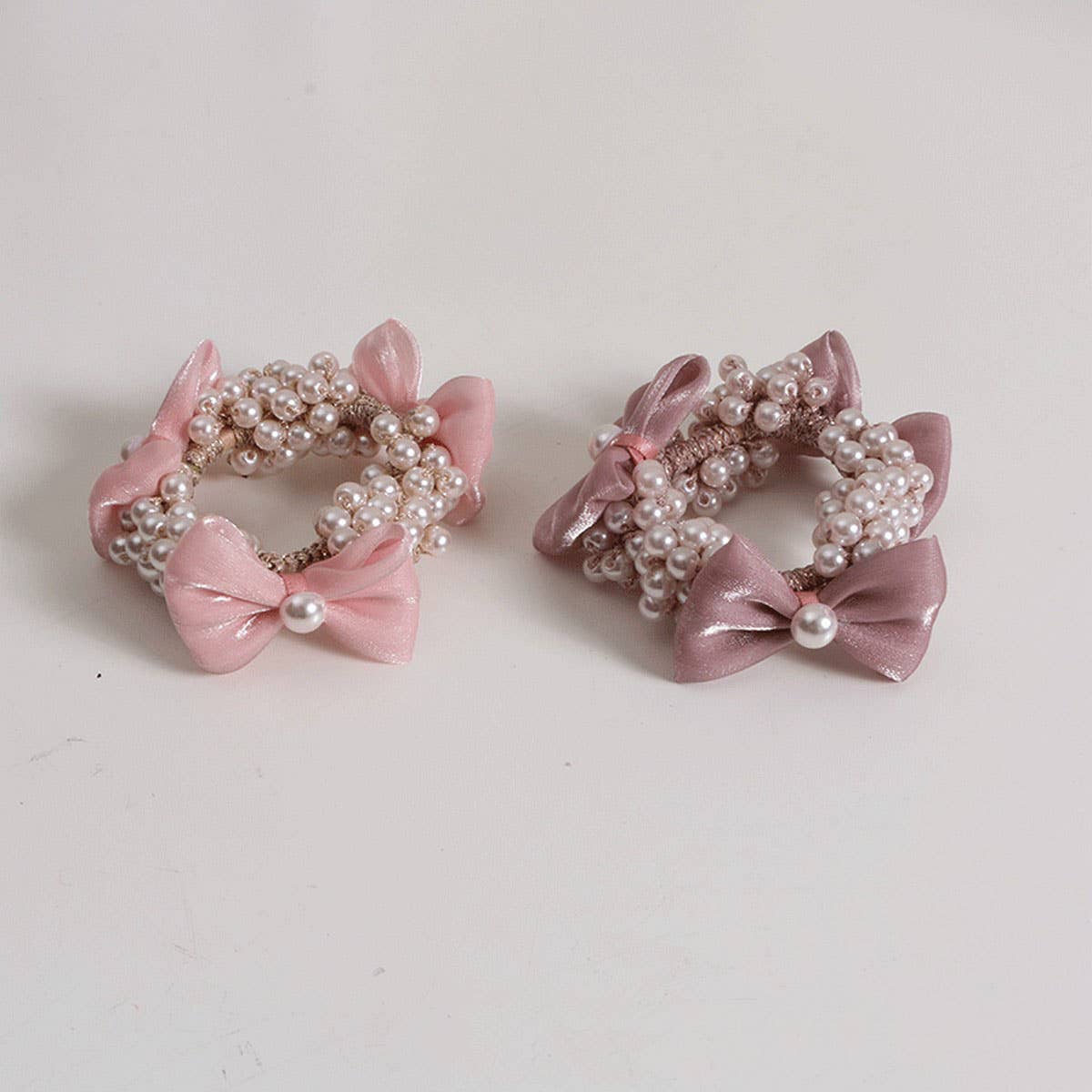 Boho Bow Pearl Scrunchie Sweet Summer Hair Tie_CWAHA6778