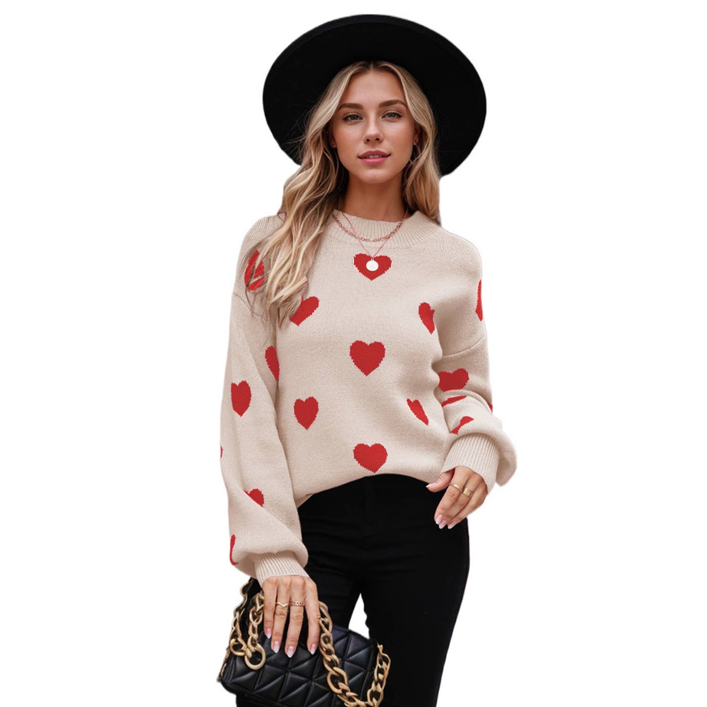 VALENTINE'S LOVE PULLOVER SWEATER FOR WOMEN
