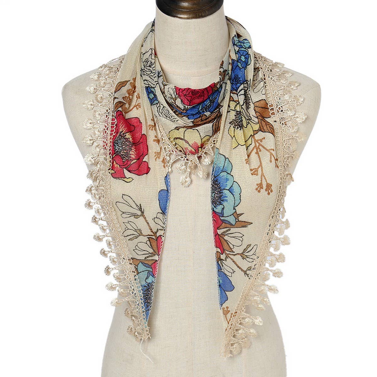 NEW LIGHT LUXURY LACE TRIANGLE SCARF SHAWL