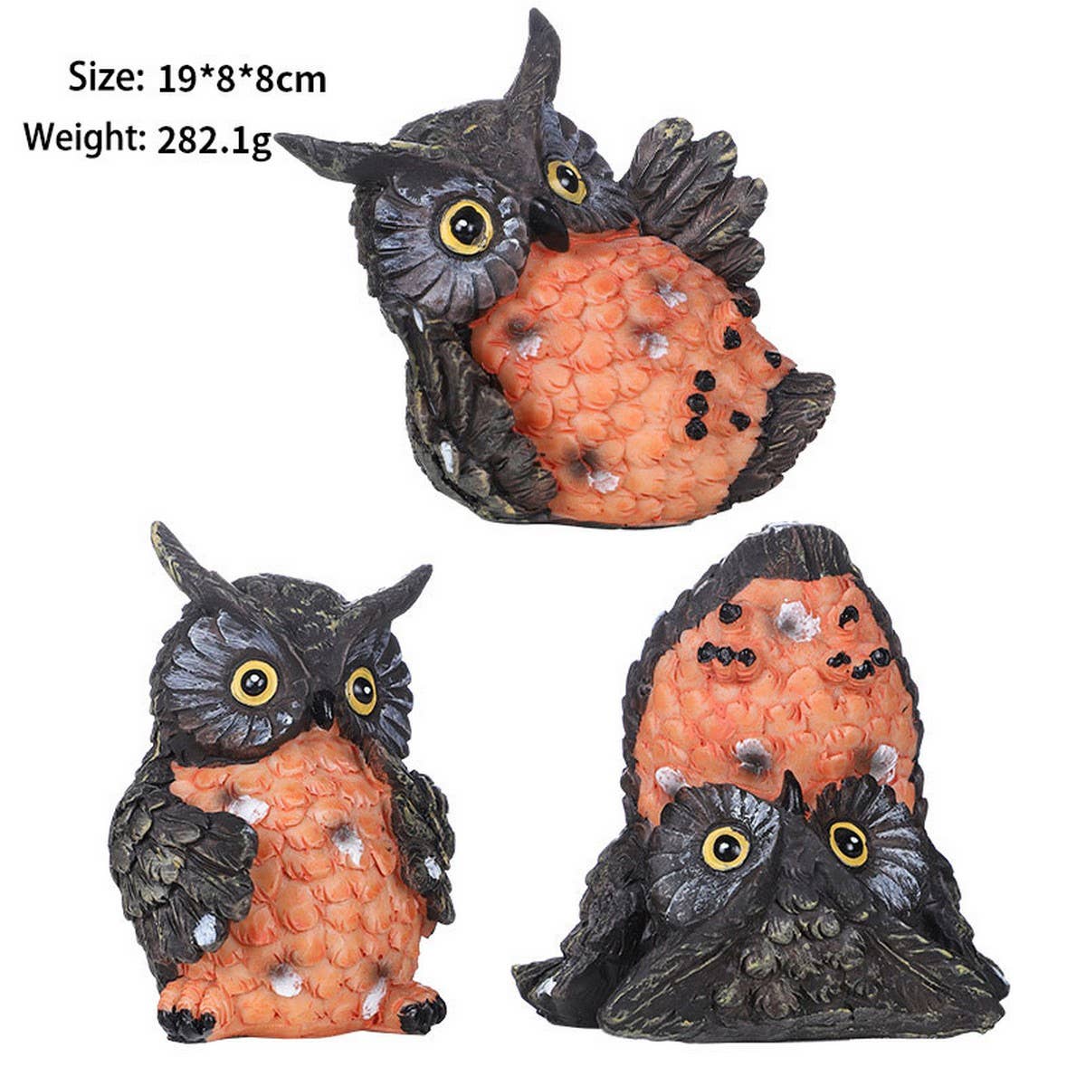 3Pcs Cute Resin Owl Figurines for Garden_CWAJE5294