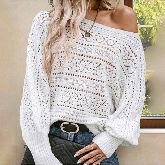 LONG SLEEVE PULLOVER PERSONALIZED HOLLOW KNIT