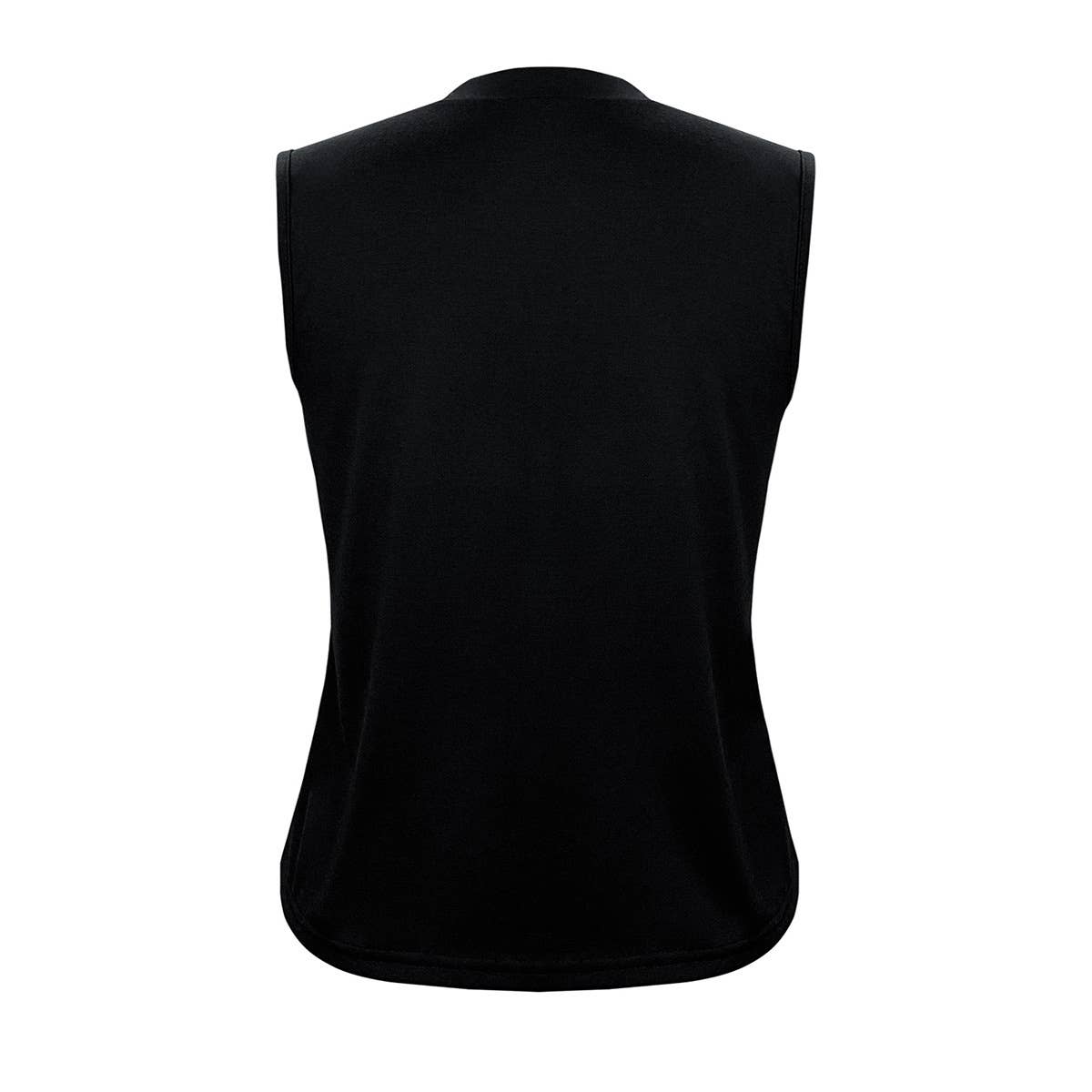 Round-neck solid-color hollowed-out loose vest