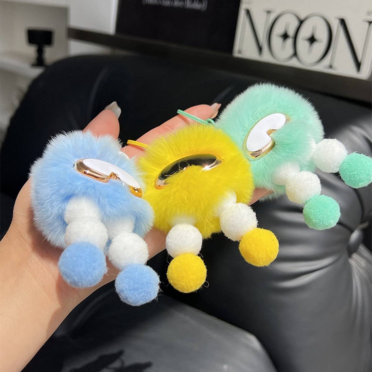 CUTE PLUSH ROBOT CAR KEYCHAIN BAG PENDANT GIFT