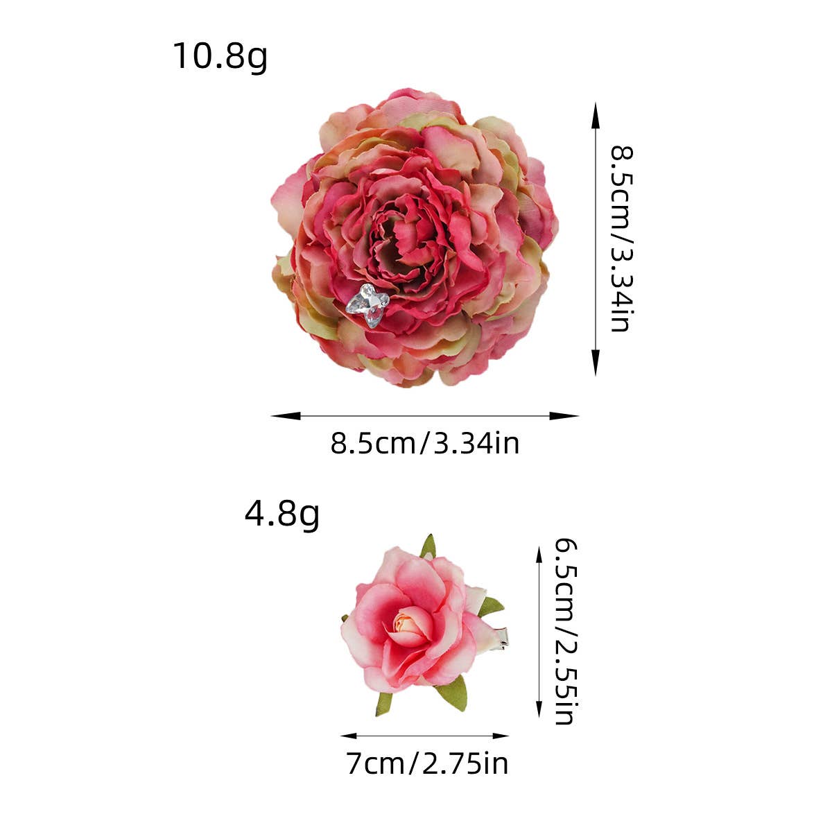 Simulated flower plastic rose hairpin