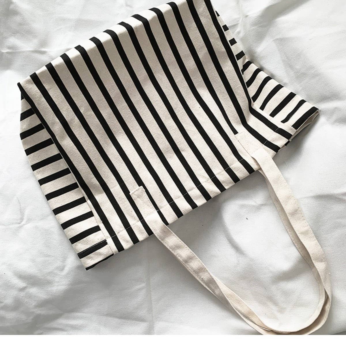 NEW STRIPED LARGE CAPACITY CANVASBAG_CWAB2136