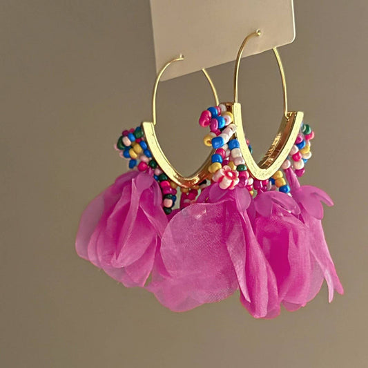 FLOWER TASSEL EARRINGS PERSONALITY EARRINGS