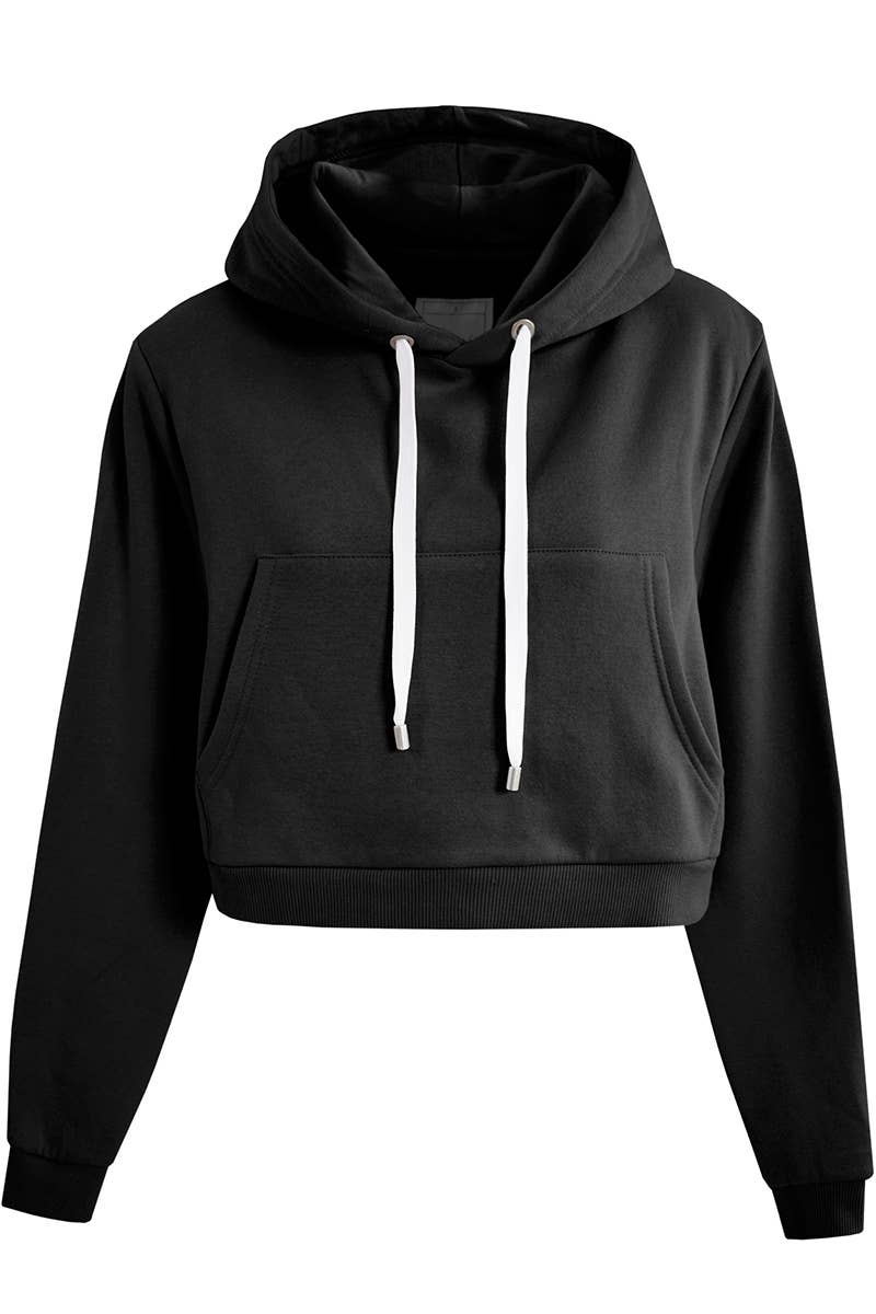 CWOHOL428_Lightweight Pullover Hoodie Cropped Sweatshirt