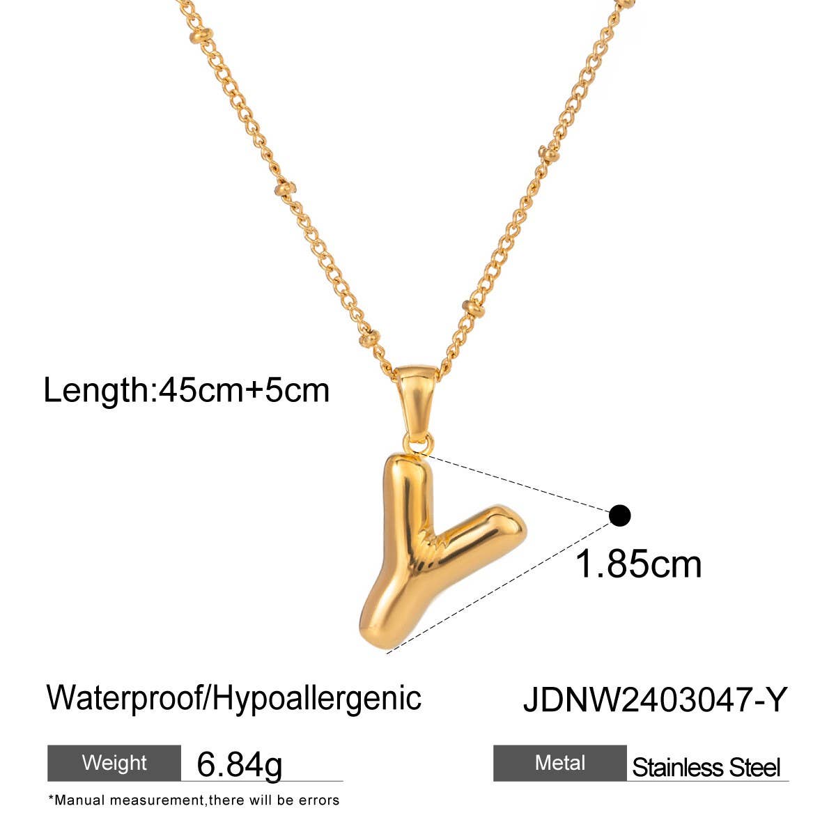 NICHE ALL-MATCH TEMPERAMENT GLOSSY LETTER NECKLACE_CWAJE1893