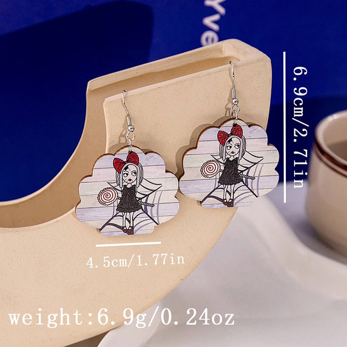 HALLOWEEN PARTY CREATIVE WOODEN EARRINGS
