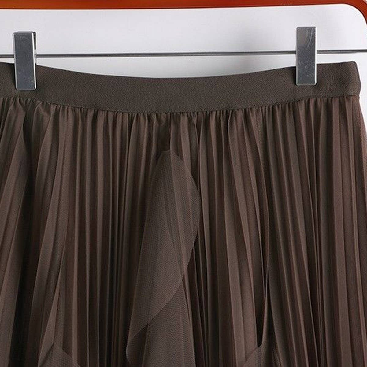 TULLE SKIRT MID-LENGTH HIGH WAIST PLEATED SKIRT