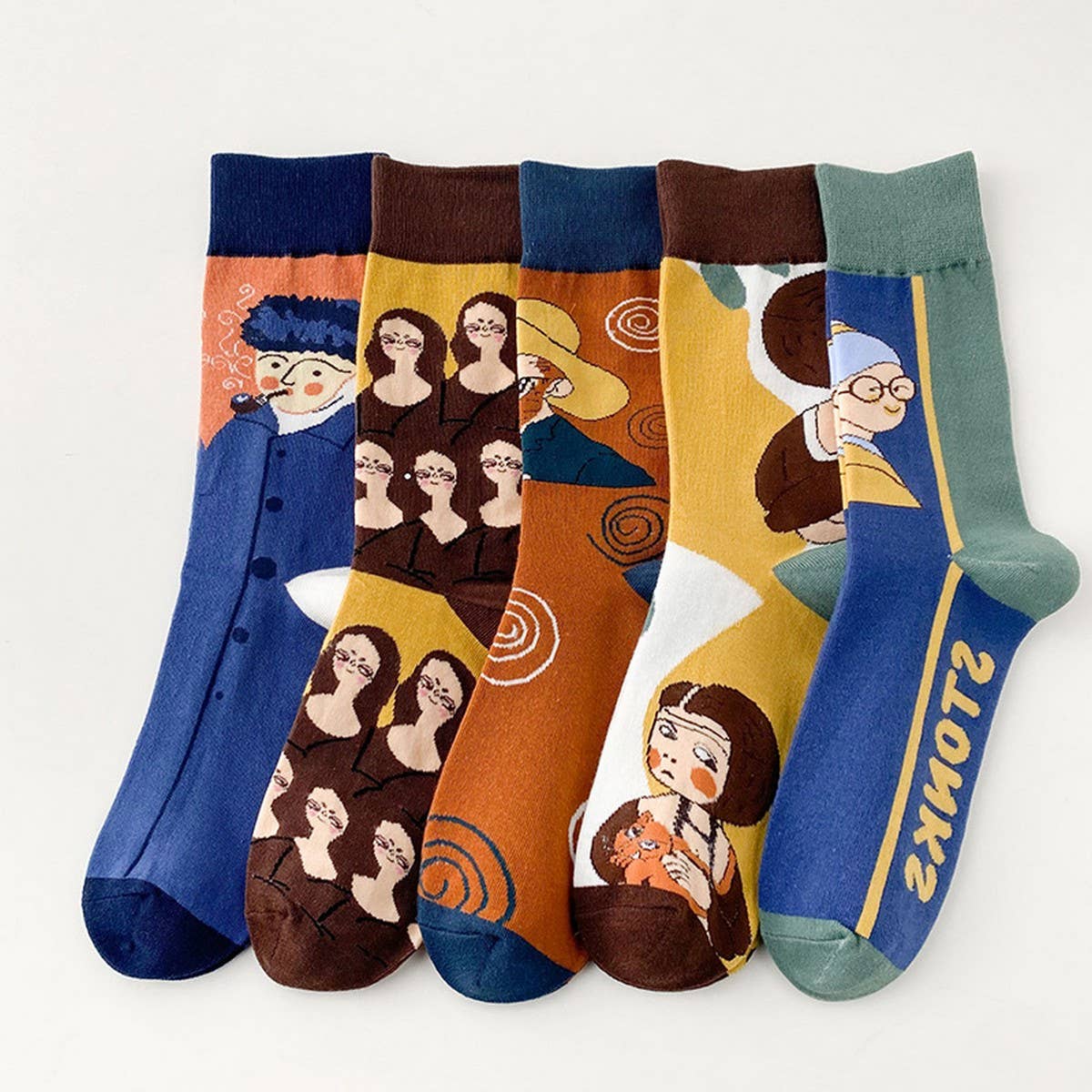 CWMS02733_COLORFUL CREW SOCKS CASUAL SPRING FALL WINTER