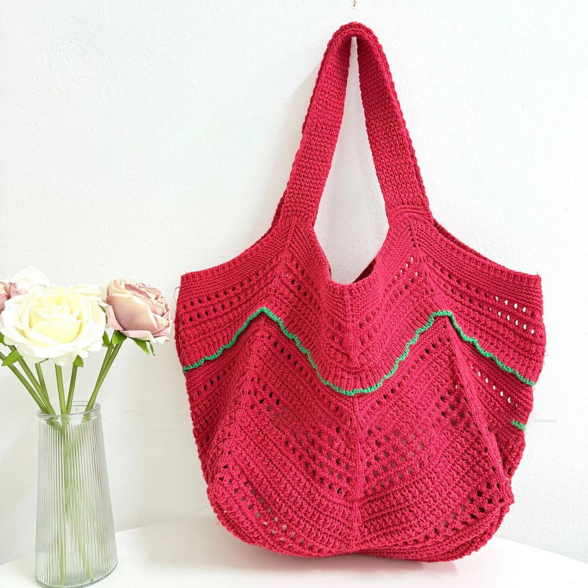 CUAB00327_2025 BOHO STRAW TOTE BAG LARGE BEACH VACATION