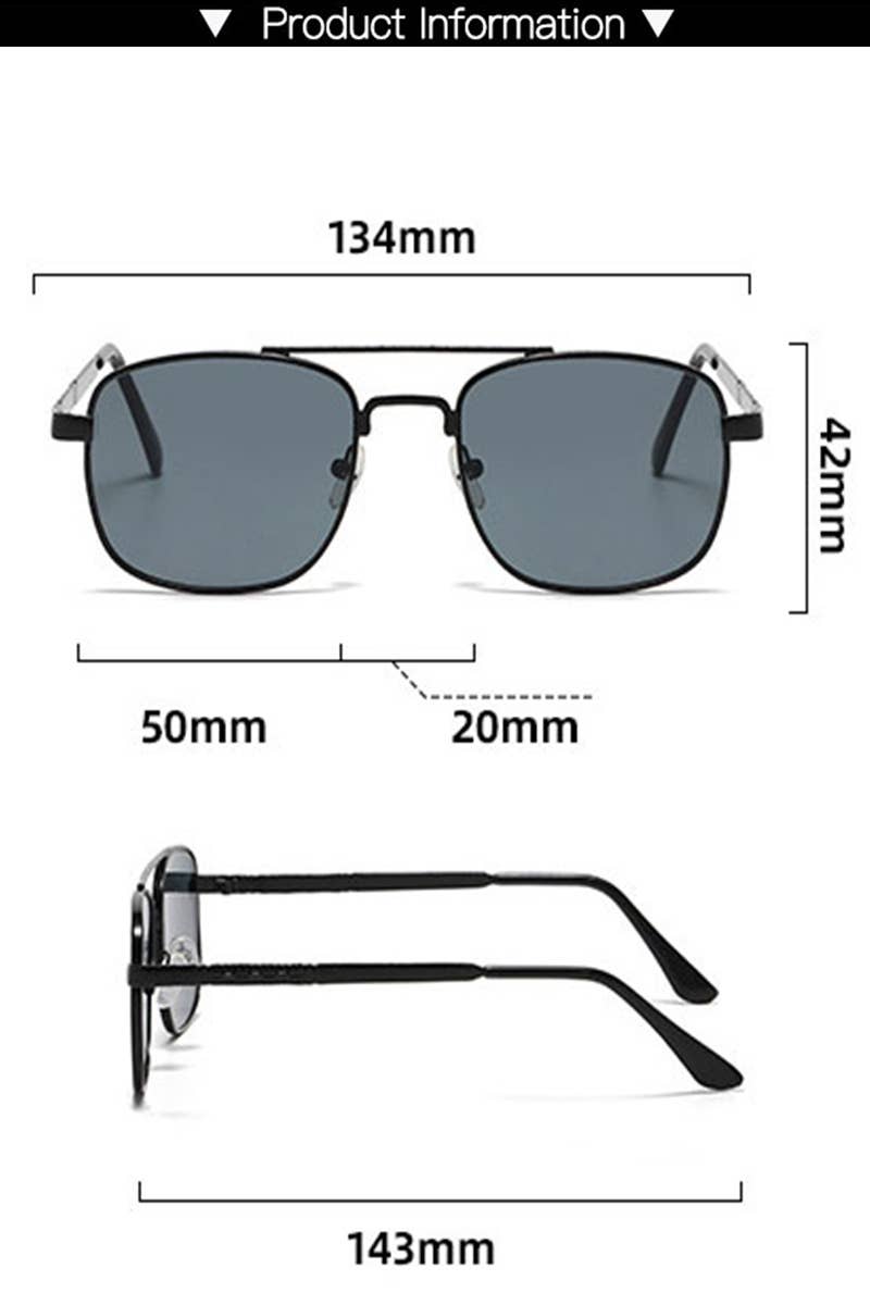 FLAT TOP FRAME SQUARE SUNGLASSES