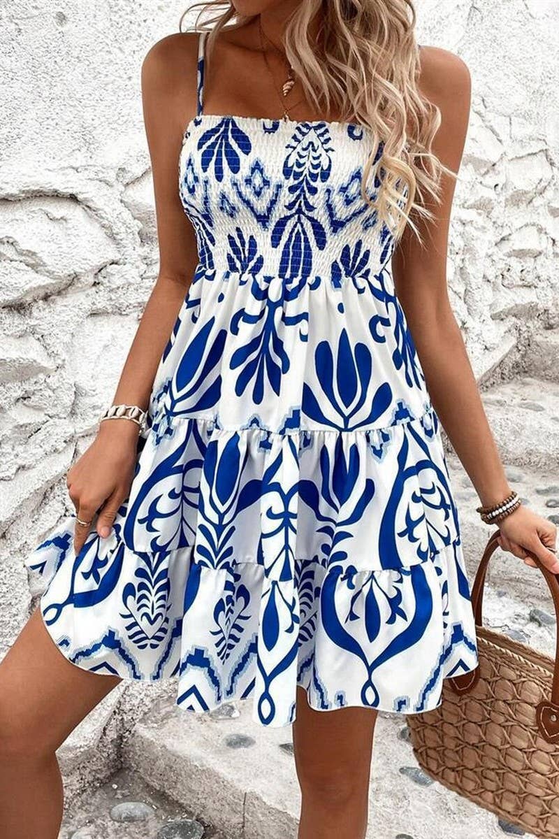 CWDSD8385_WAISTED PRINCESS PUFF SLEEVE MINI SLIP DRESS