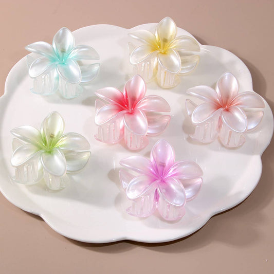 Pearlescent Flower Hair Claw - Gradient Chic Clip_CWAHA1044