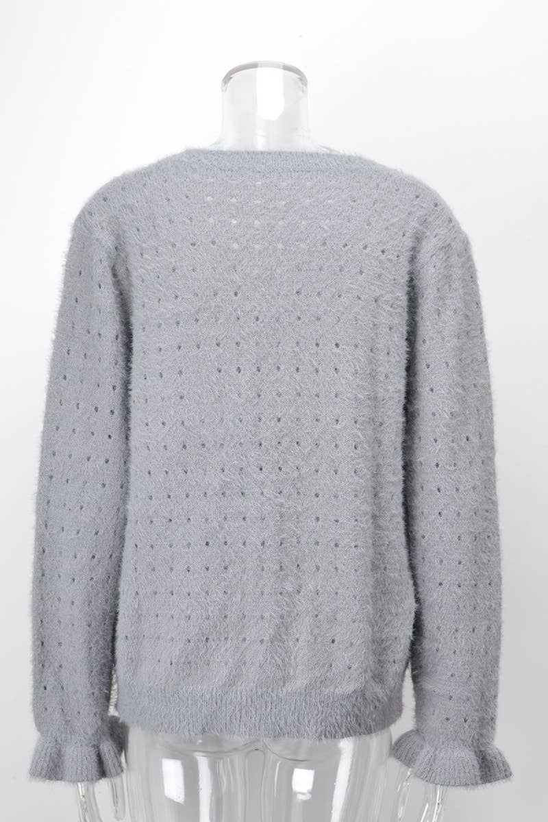 WOMEN'S CUT-OUT SINGLE BREASTED CARDIGAN JACKET