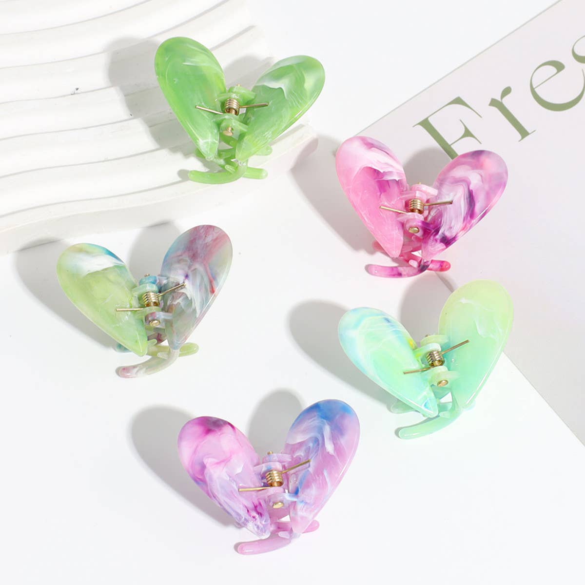 ALL-MATCH GRADIENT HEART HAIRPIN_CWAHA2251