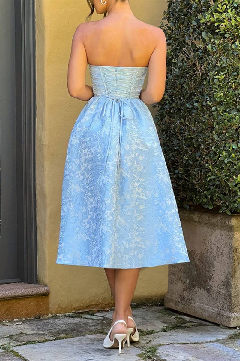 CWDSD7852_SPRING AND SUMMER CELEBRITY STYLE TUBE TOP DRESS