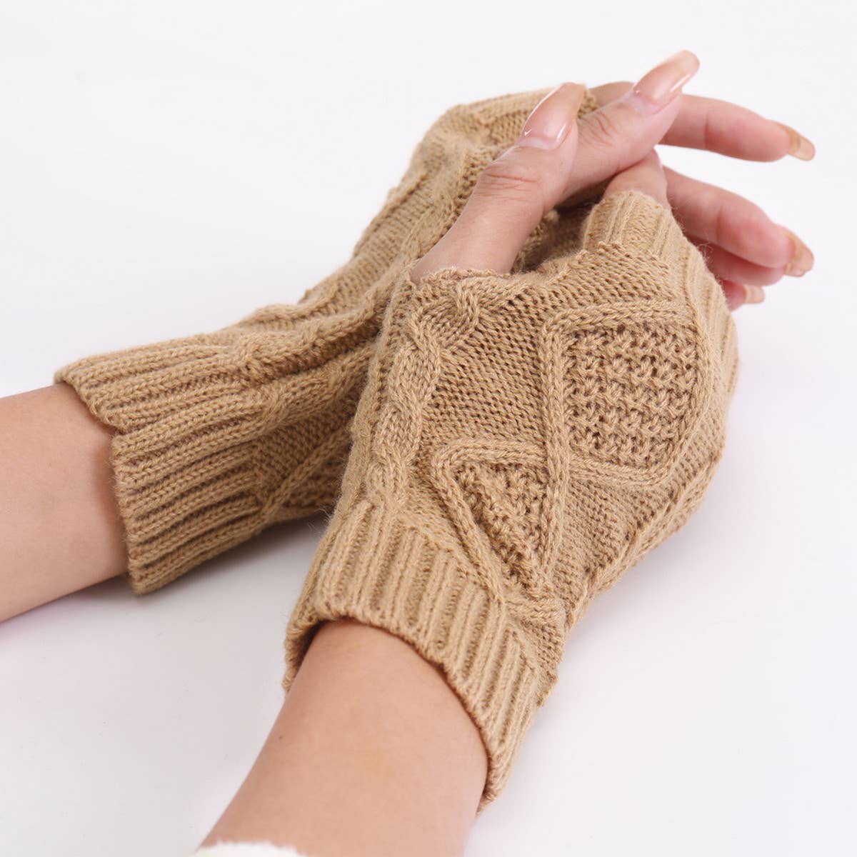 DIAMOND NEW KNITTED HALF FINGER GLOVES_CWAG0091