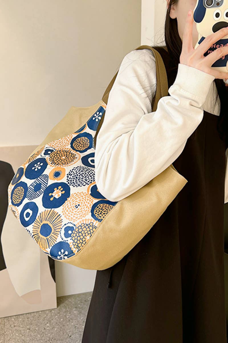 MODERN PATTERNED CASUAL CANVAS SHOULDER BAG_CWAB0511