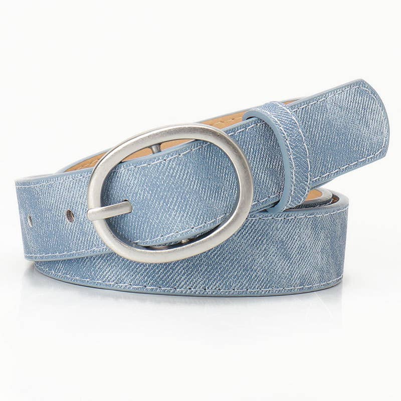 Simple fashionable and casual oval alloy belt