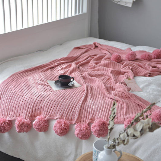 NEW KNITTED BALL AIR CONDITIONING THROW BLANKET