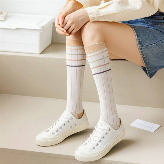 RETRO COLOR-BLOCKED BREATHABLE MID-CALF SOCKS_CWMS0648