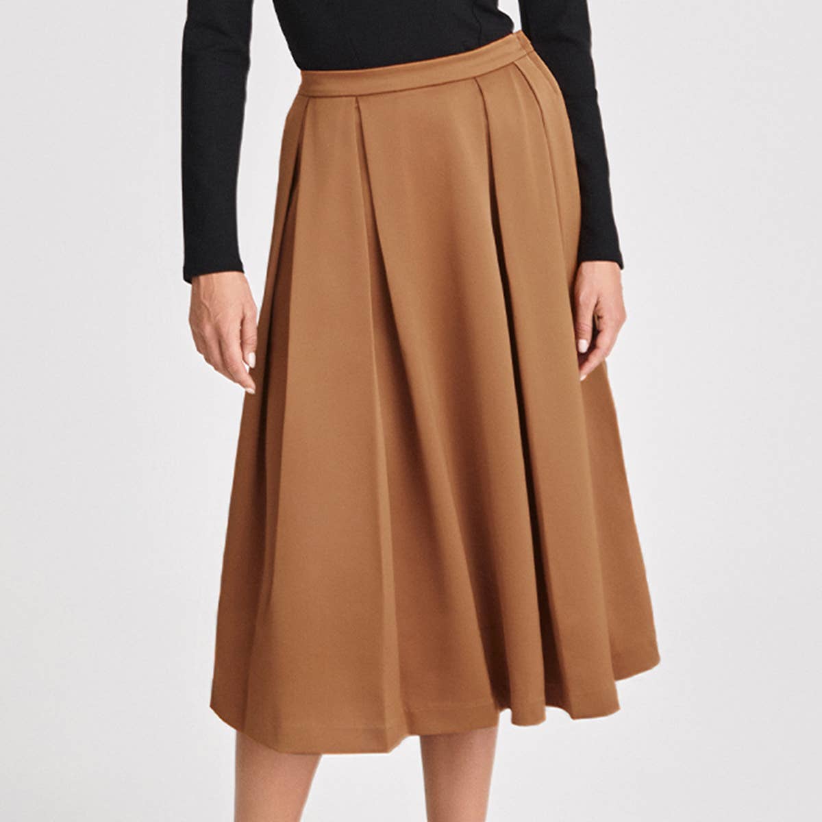 PLEATED SKIRT ELEGANT HIGH-WAISTED ZIPPER SKIRT