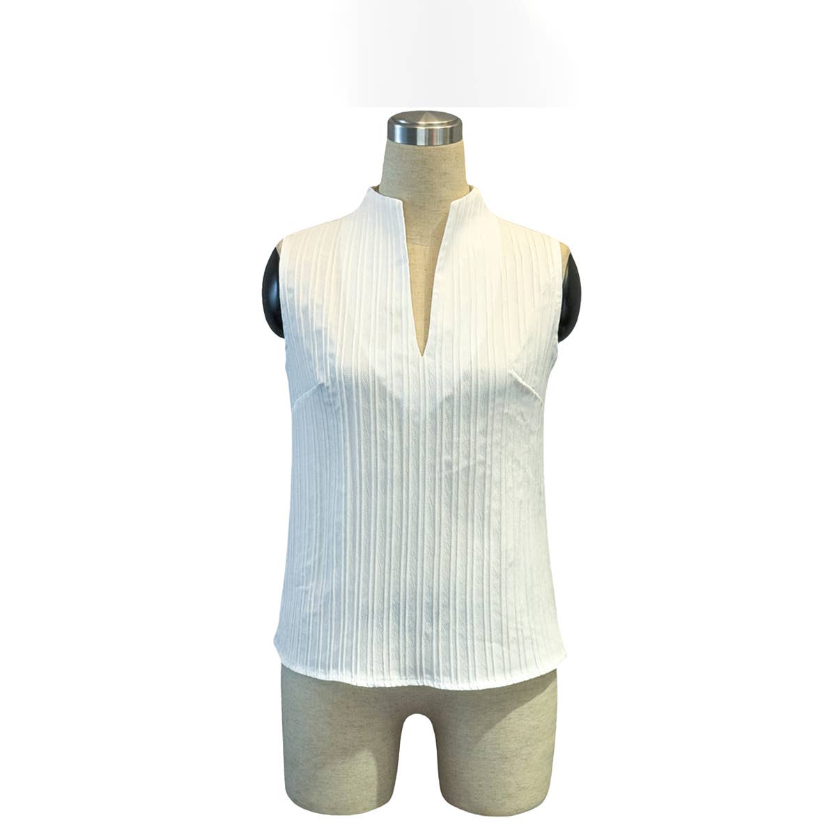 Solid-color V-neck slimming texture casual Top