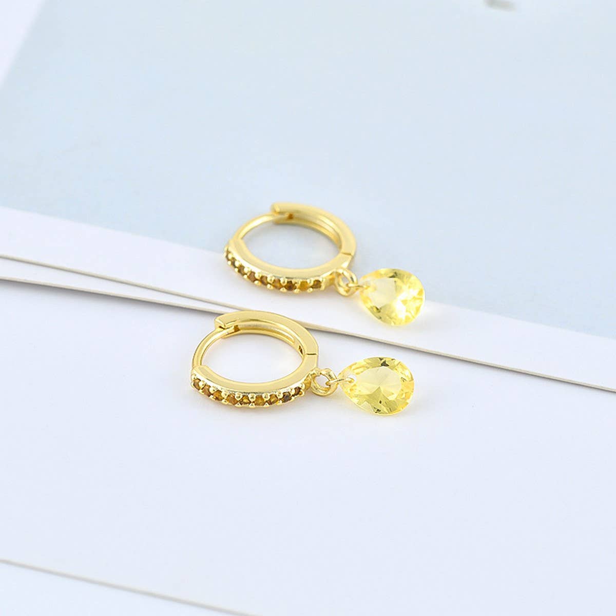 GEOMETRIC TEARDROP DIAMOND FRENCH EARRINGS